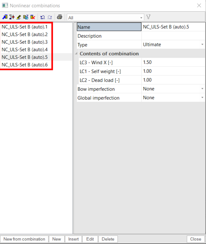 Generated nonlinear combinations from envelope combination