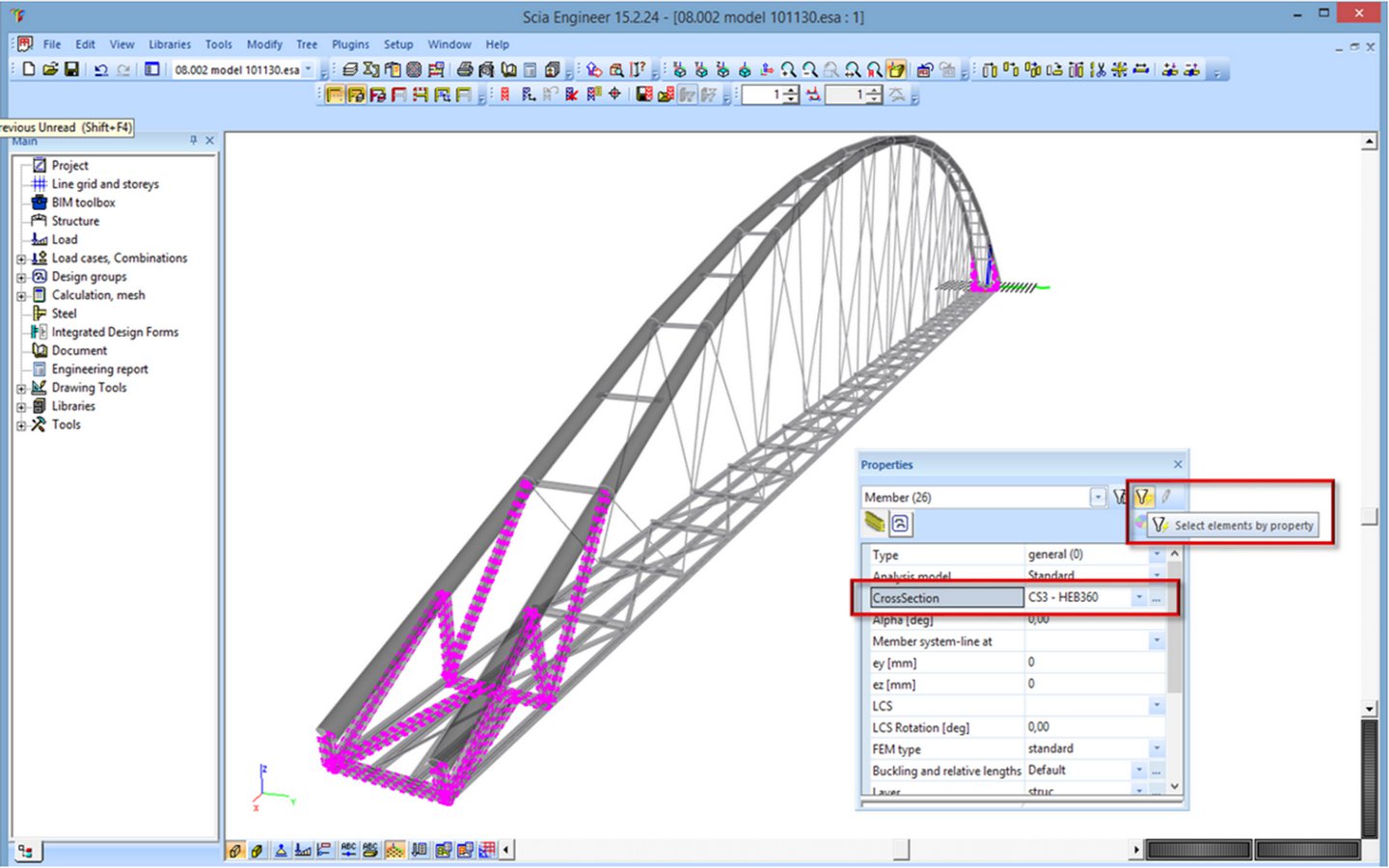 SCIA Engineer Filtering